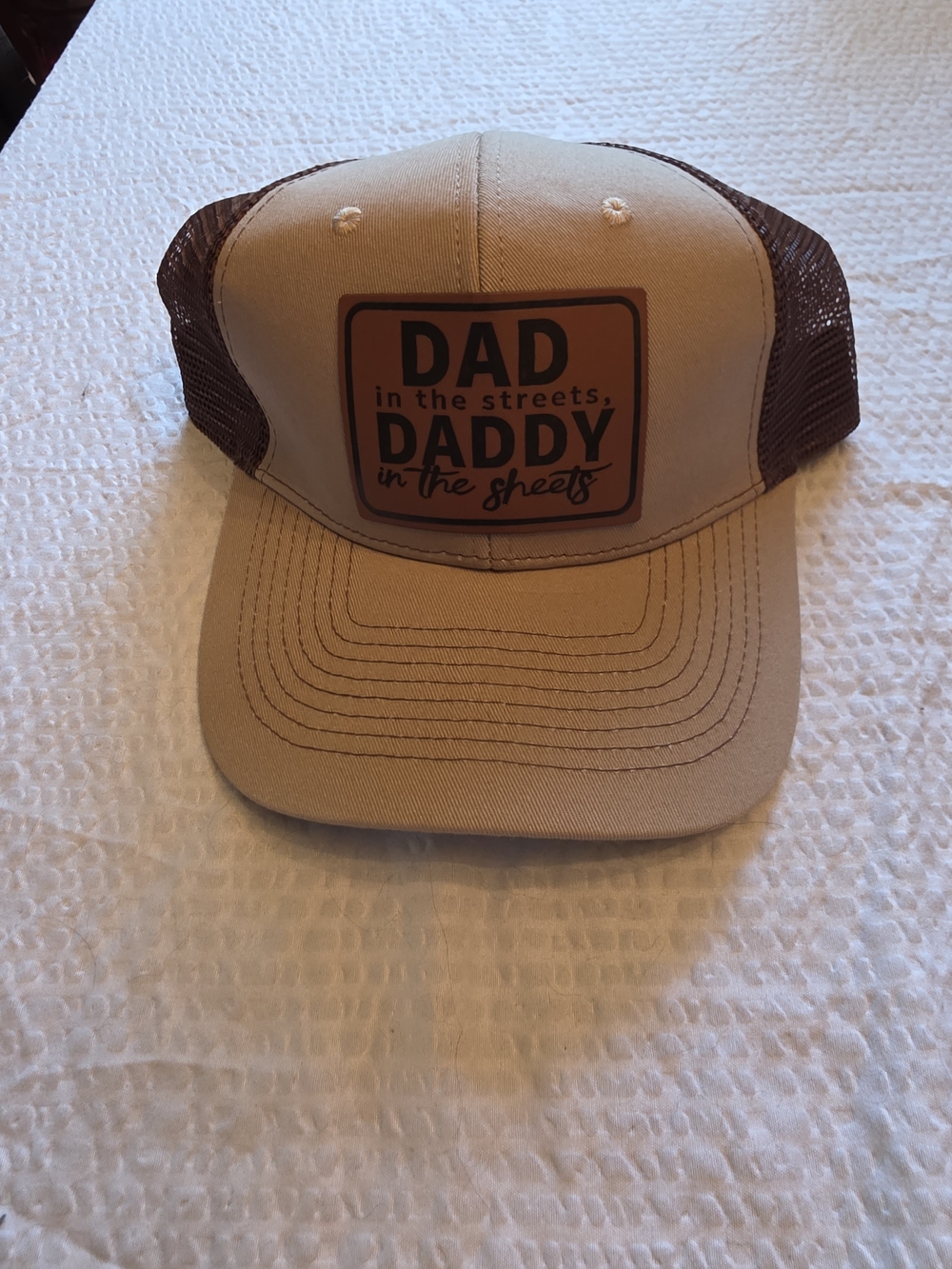 DAD Trucker Hat - Tan and Brown